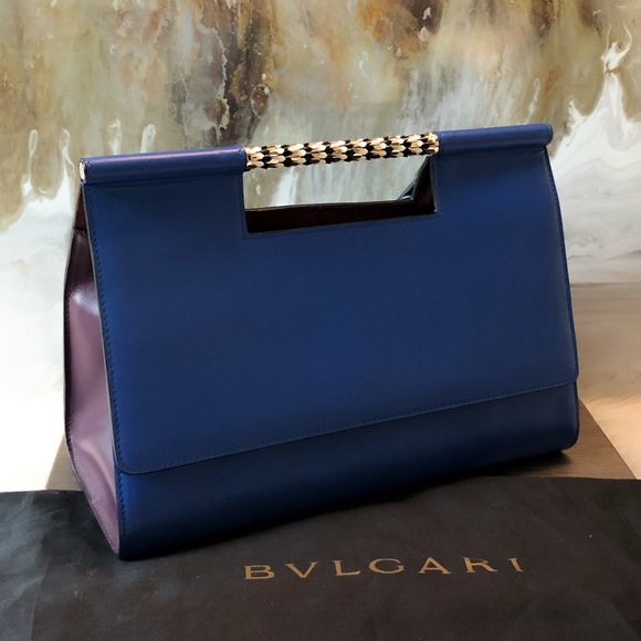 Bvlgari Bulgari Blue Two Tone Scaglie Handle Bag - Picture 2 of 8